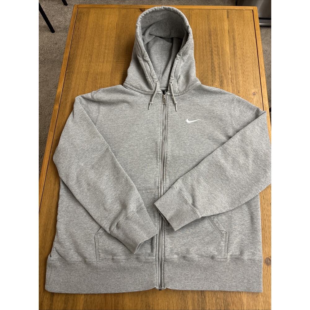 Nike Sportswear Club Fleece Full Zip Hoodie Mens XXLarge Heather Gray